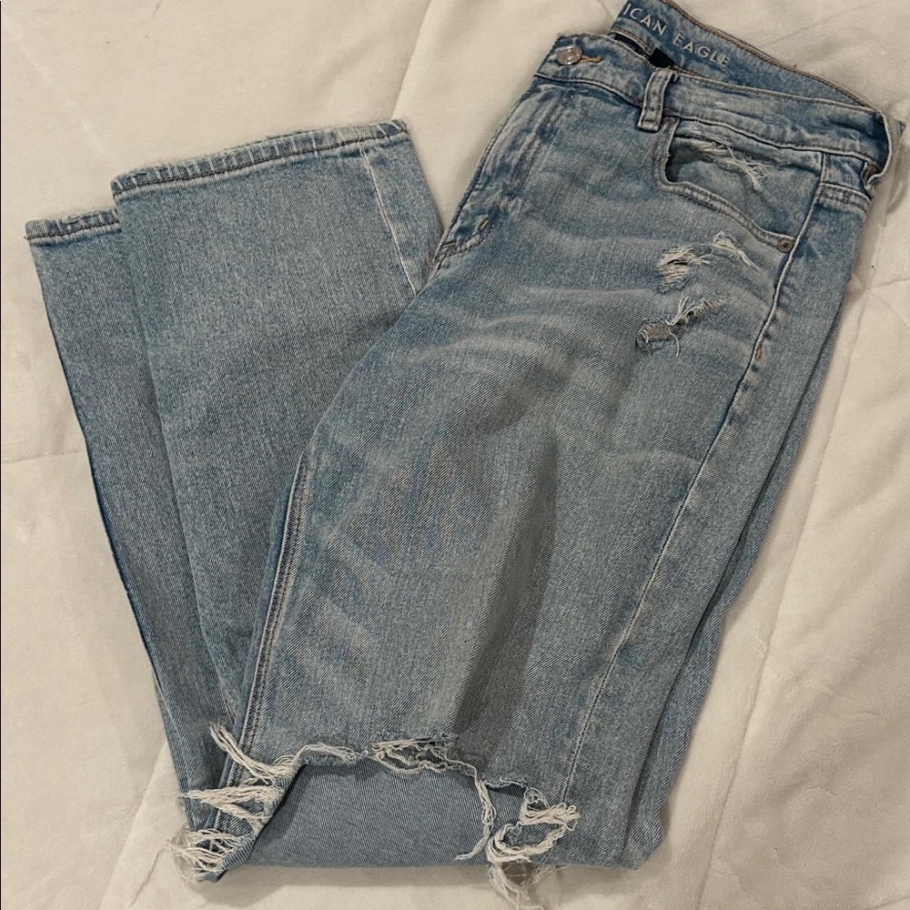 American Eagle Outfitters Women's Ripped Light Blue Jeans